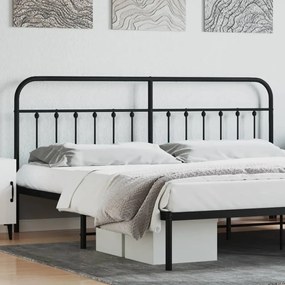352615 vidaXL Tăblie de pat metalică, negru, 193 cm