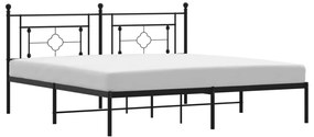 374344 vidaXL Cadru de pat metalic cu tăblie, negru, 183x213 cm