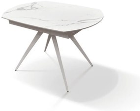 MASA OVALA EXTENSIBILA -STICLA CERAMICA CU PICIOR METALIC - GRI ANTRACIT