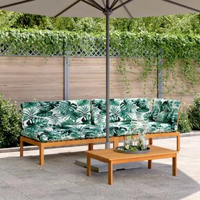 3209450 vidaXL Set canapele grădină cu perne din paleți, 3 piese, lemn acacia