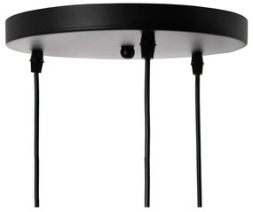 Lustră neagră cu abajur textil ø 40 cm – Ixia