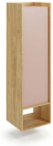 Dulap modular Mobius 1D natur/roz – H179 cm