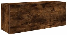 860080 vidaXL Dulap perete baie, stejar fumuriu, 80x25x30 cm, lemn prelucrat