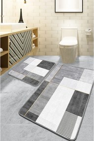 Covorașe de baie gri 2 buc. 60x100 cm Pendor – Foutastic