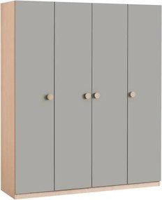 Dulap 4 usi, mobilier modern pentru camera copii, 165x54x198 cm, Colectia Mono