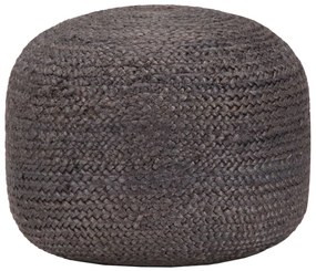 vidaXL Taburet lucrat manual, gri închis, 45x30 cm, iută