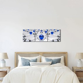 Tablou cu caii legați (cu ceas) (90x30 cm)