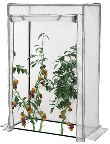 Outsunny Seră de grădină, seră de balcon, pânză renforțată PE, structură din oțel, ușă zippată rulabilă, 100 x 50 x 150 cm alb | Aosom Romania