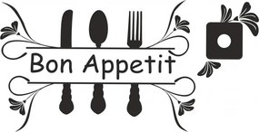 Autocolant de perete cu textul BON APPETIT 100 x 200 cm