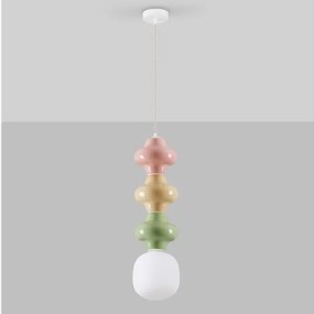 Pendul ceramic design modern CHIC roz/ verde/ galben