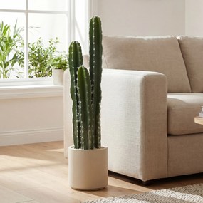 HOMCOM Plantă artificială Cactus mare 95 cm cu ghiveci, realist pentru casă, birou, verde | Aosom Romania