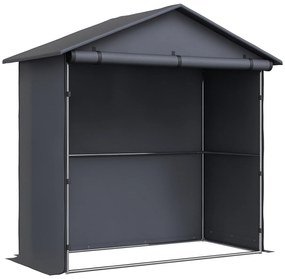 Outsunny Cort Garaj cu Intrare Rulabilă, Corzi și Țăruși, 1.1x2 m, Gri Închis | Aosom Romania