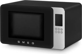Cuptor cu microunde si gratar 4in1 SMEG Collezione MOC01BLMEU, 1900 W, 29 l, 18 programe, Inchidere lina, Semnal sonor, Ecran LCD, Negru mat