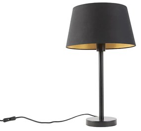 Lampă de masă clasică neagră cu abajur negru 32 cm - Simplo
