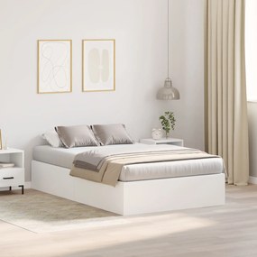 vidaXL Cadru de pat cu spațiu de depozitare Alb 120x190 cm