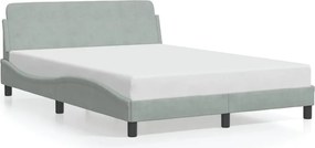 vidaXL Cadru de pat, Dover, gri deschis, 140x200 cm, catifea