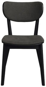 Scaun de dining din lemn de stejar cu șezut gri Rowico Cato, negru