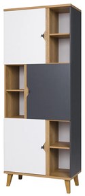Dulap cu rafturi Mimone R3D (Stejar auriu + Alb mat + grafit). 1051781
