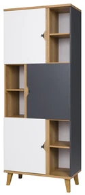 Dulap cu rafturi Mimone R3D (Stejar auriu + Alb mat + grafit). 1051781