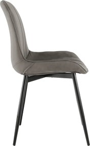 Scaun, piele ecologică gri deschis/negru, HAZAL