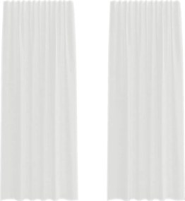 vidaXL Perdele Voile cu buzunare pentru bare 2 buc Alb