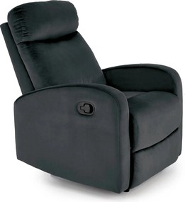 Fotoliu rabatabil WONDER, stofa catifelata negru - Bluvel 19, 75x95/14