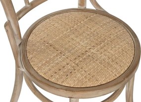 Scaun dining din lemn de cedru cu șezut împletit din rattan, 42×40×89 cm, „Lido"