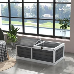 PawHut Casa Tarc pentru Animal Mic cu 2 Spații, 86 x 54 x 43 cm, Lemn de Brad | Aosom Romania