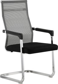 Scaun RIMALA NEW, gri/negru, plasa/metal, 56.5x64x101 cm