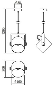 Lustră pe cablu POOH 1xE27/42W/230V fag Redo 01-2402