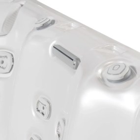 Minipiscina jacuzzi 7 persoane, alb-lucios, 46 jeturi hidromasaj, 215   215 cm, WiFi, sistem audio, Wellis Mandala Deluxe