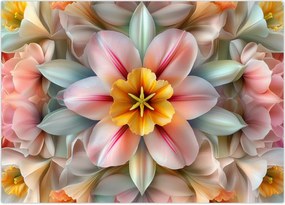 Tablou pe sticlă - Floare caleidoscopică (70x50 cm)