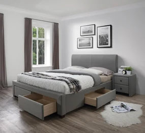 Pat matrimonial 180 cm Aldeia (cu somieră și sp. depozitare). Promo -6%. 1008005