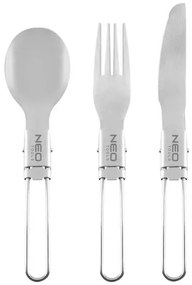 Tacamuri camping, inox, pliabile, set 3 buc, NEO