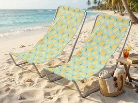 Set de 2 sezlonguri de plaja pliabile SAND LEMON, colorate