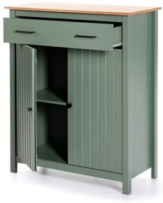 Comodă verde/în culoare naturală înaltă din lemn masiv de pin 90x110 cm Miranda – Marckeric