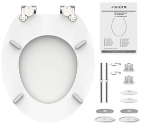 Schütte 84100-A - Capac WC cu închidere lentă SoftClose, din MDF, alb