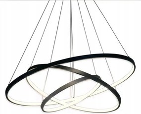 Lustră LED suspendată pe cablu LED/90W/230V Ø 80 cm, neagră