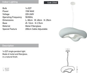 Lustra/Pendul design modern decorativ FIBERGLASS 60cm