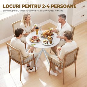 HOMCOM Masă Da Dining Rotund Stil Industrial Con Picioare în X Ø80x75 cm | Aosom Romania