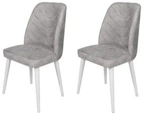 Set de scaune de sufragerie Dallas Grey and White,2 buc.