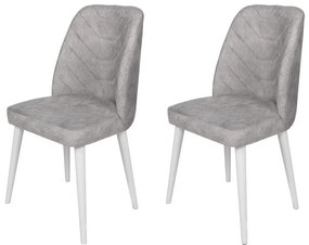 Set de scaune de sufragerie Dallas Grey and White,2 buc.