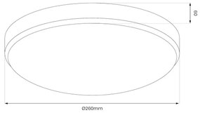 Plafonieră LED MAYA, 10W/230V, Ø 26 cm, crom lucios