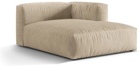 Modul pentru canapea modulară bej cu tapițerie din catifea (cu colț pe partea dreaptă) Martina – Micadoni