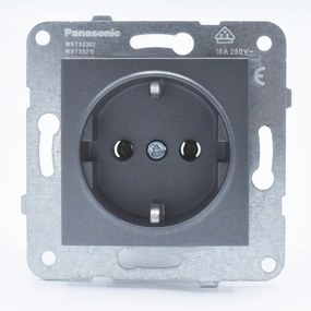 Priza simpla cu impamantare, 16A, IP20, grafit, Panasonic Arkedia Slim \ Karre Plus