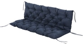 Outsunny Pernă Matlas pentru șezut și spătar pentru banc de grădină balansoar canapea 3 locuri confort superior 150 x 98 x 8 cm Albastru | Aosom Romania