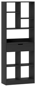 HOMCOM Bibliotecă mobilier de depozitare cu sertar și rafturi deschise, 60 x 26 x 158 cm, negru | Aosom Romania