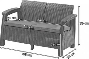 Set de mobilier de grădină Corfu Big, maro