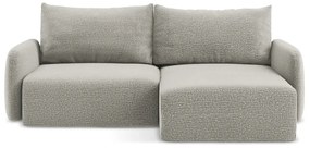 Colțar gri deschis extensibil/cu spațiu de depozitare (cu colț pe partea dreaptă) Kalena – Makamii