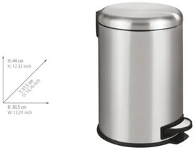 WENKO 22704100 - Coș LEMAN 30,5x44 cm inox/satinat/negru